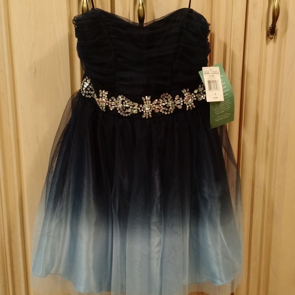 NEW NWT B. SMART 3/4 NAVY BLUE HOMBRE PROM HOMECOMING WEDDING DANCE PARTY DRESS